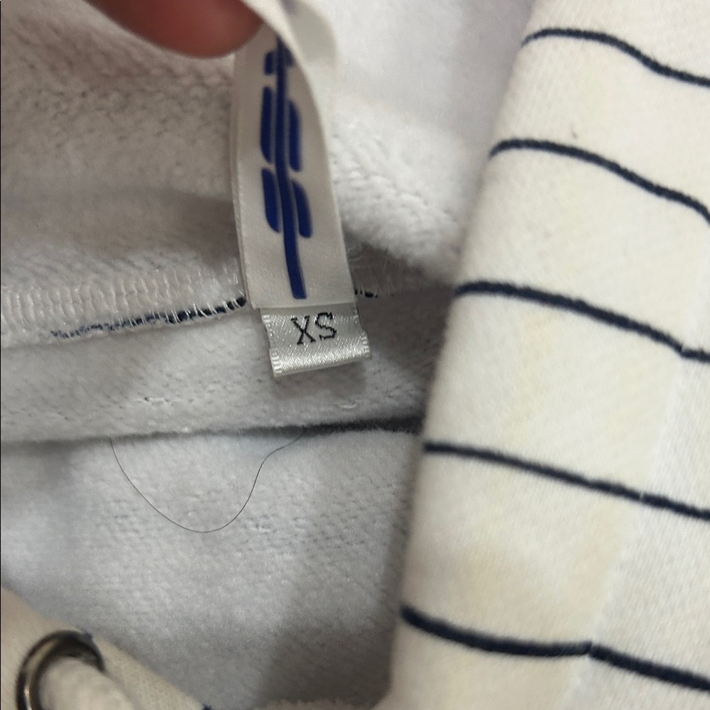 Adam Selman Striped Navy and White Women's Hoodie - Picture 3 of 4